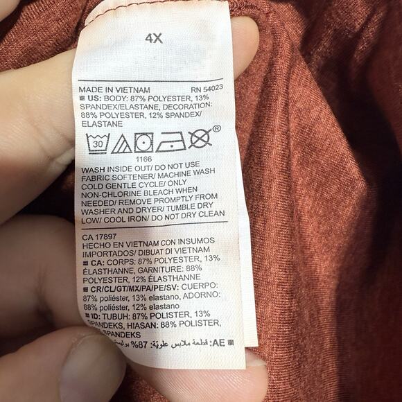 Old Navy Leggings Women’s 4X CozeCore High-Rise Rust Mohair Side Pockets NWOT - Picture 6 of 7